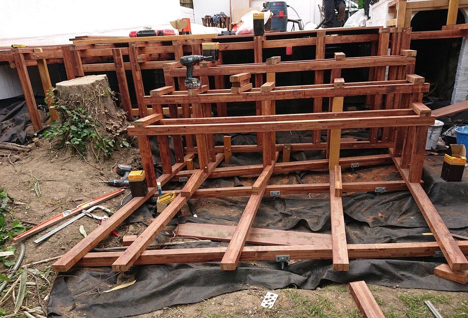 Photo de la construction de la structure