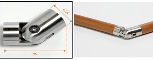 Cardan pour raccorder les mains-courante bois avec angle irrégulier