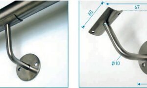 Support articulé pour main courante murale