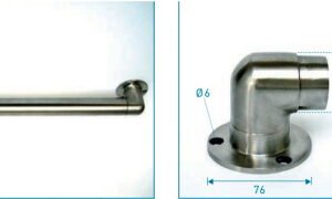 Coude 90° avec platine (courte)