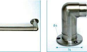 Coude 90° avec platine (longue)