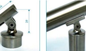 Support de main-courante articulé, demi rond
