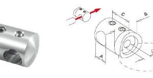 Support traversant pour tube inox de 12 mm