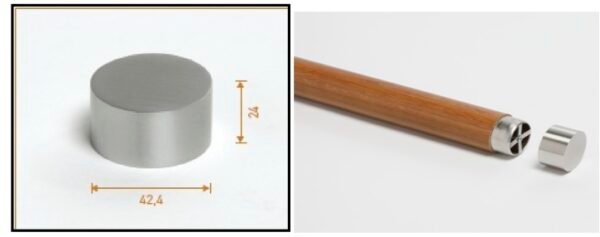 Bouchon plat à fixer en bout de main courante en bois