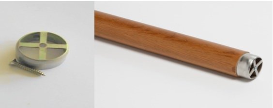 Connecteur pour fixer les raccords inox sur le bout de la main-courante en bois