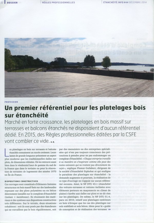 Terrasse en bois sur etanchéité