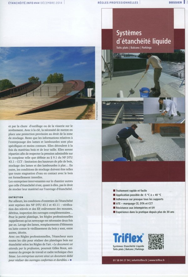 terrasse bois sur etancheité bitume
