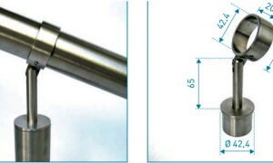 Support de main-courante articulé avec collier