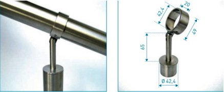 Support de main-courante articulé avec collier